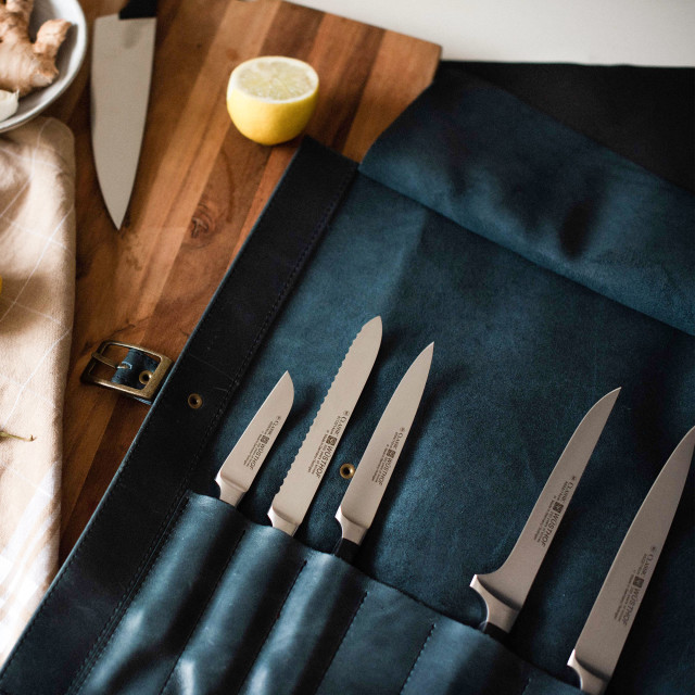Lifestyle image of Arrow Leather Goods Knife Roll Bag