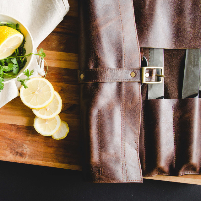 Lifestyle image of Arrow Leather Goods Knife Roll Bag