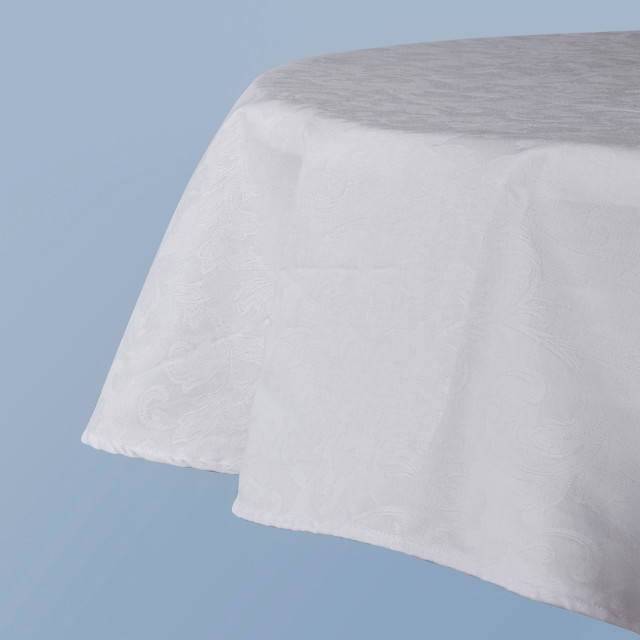 Detail image of DSA Paloma Jacquard Damask Round Tablecloth