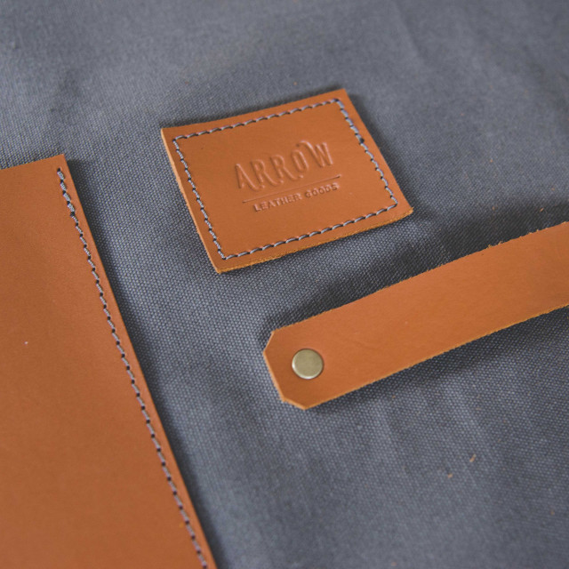 Arrow Leather Goods Canvas & Leather Apron, tool hooks