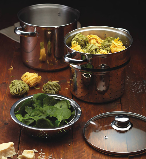 KitchenCraft World of Flavours Italian Stainless Steel Pasta Pot Set