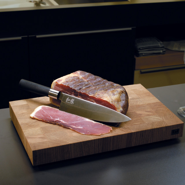Lifestyle image of Wasabi Black Deba Knife, 21cm