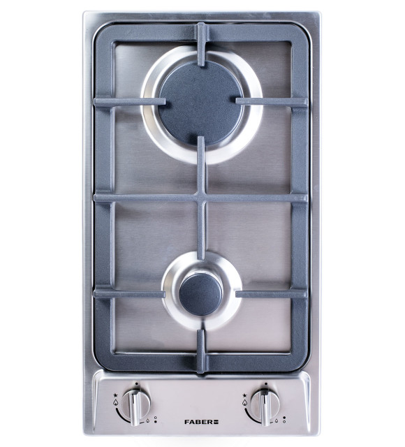 Faber Built-In 30cm Domino 2 Burner Gas Hob with Cast Iron Burners