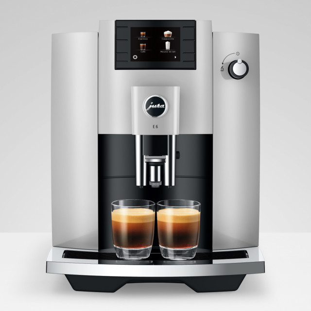 Jura E6 Automatic 1450W Bean to Cup Espresso Machine - 2022 front view
