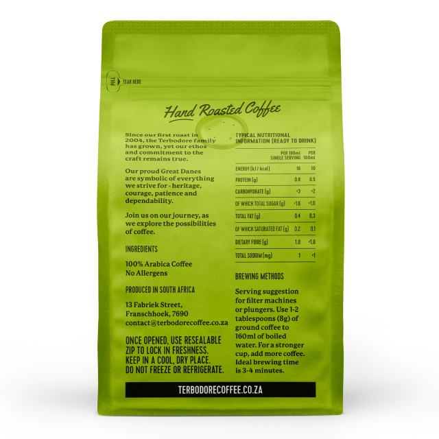 Terbodore Coffee Roasters MAC Espresso Coffee Beans, 250g