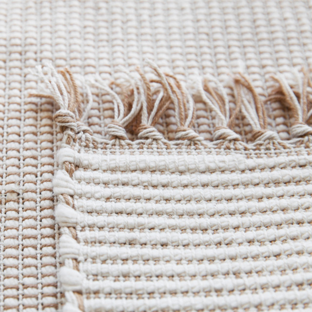 Amelia Jackson Dobby Bath Mat, 55cm x 85cm - Natural & Hessian