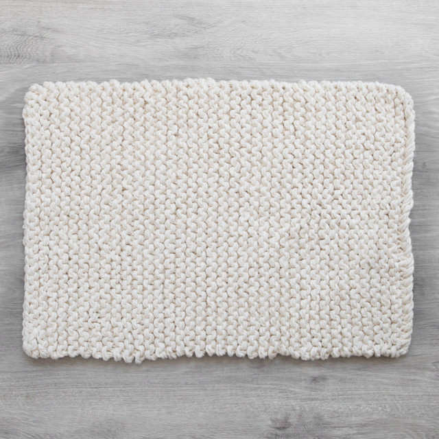 Amelia Jackson Chunky Knit Bath Mat, 60cm x 90cm on the floor