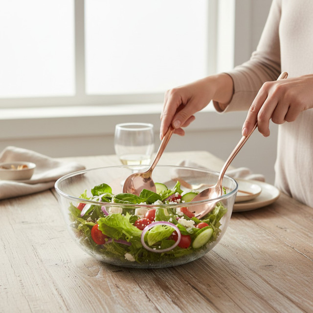 Nicolson Russell Buddha Titanium Salad Servers, Set of 2