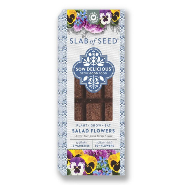 Sow Delicious Slab of Seed Gourmet Salad Flowers angle