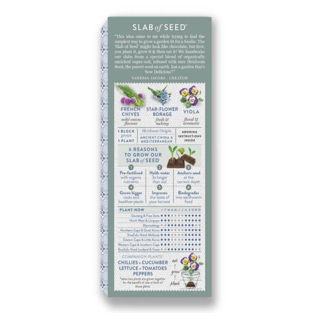 Sow Delicious Slab of Seed Gourmet Salad Flowers angle