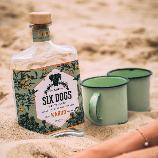 Lifestyle image of Six Dogs Distillery Karoo Gin, 750ml