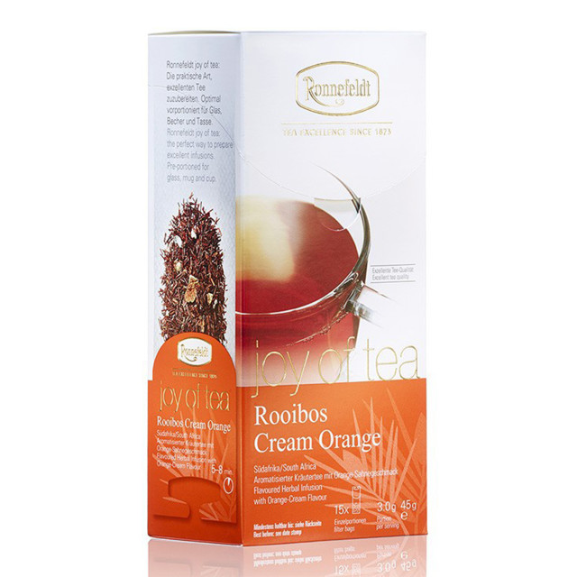 Ronnefeldt Joy of Tea Rooibos Cream Orange Tea Bags, Box of 15