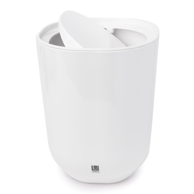 Umbra Step Hinge Top Bathroom Bin - White