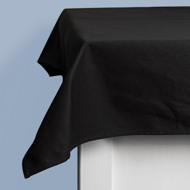 Detail image of DSA Black Pure Cotton Rectangular Tablecloth