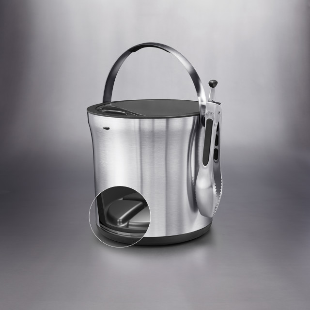 OXO Steel Double-Walled Ice Bucket & Tong Set
