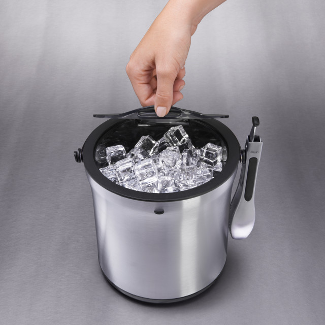 OXO Steel Double-Walled Ice Bucket & Tong Set