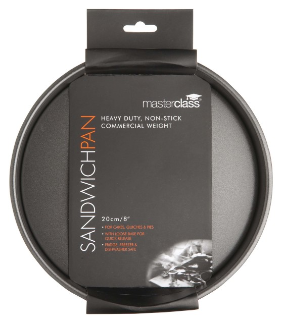 Packaging image of MasterClass Non-Stick Loose Base Round Sandwich Pan