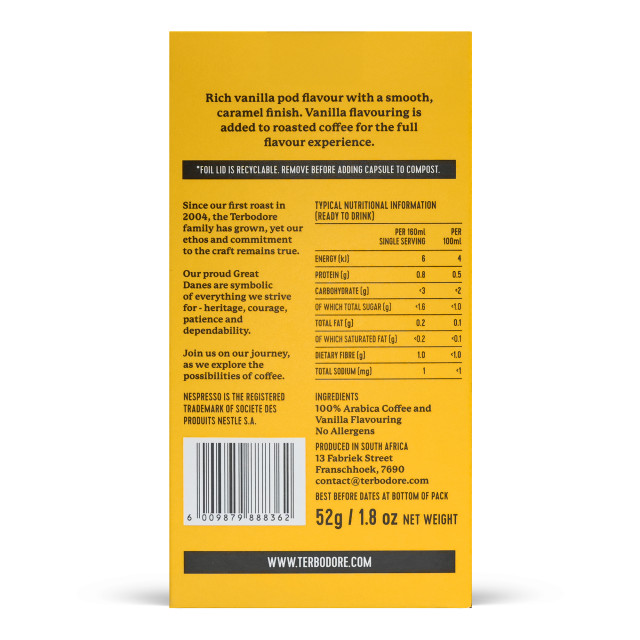 Terbodore French Vanilla Coffee Capsules, Pack of 10
