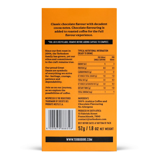 Terbodore Dutch Chocolate Coffee Capsules, Pack of 10
