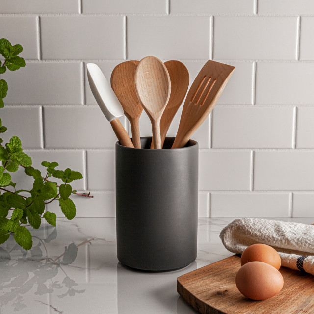 Lifestyle image of Humble & Mash Stoneware Utensil Holder