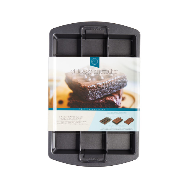 Chicago Metallic Non-Stick Brownie Pan Set, 3-Piece