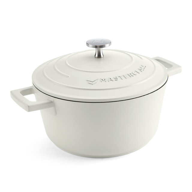 MasterClass Cast Aluminium 2.5L Casserole Pot, 20cm - Cream