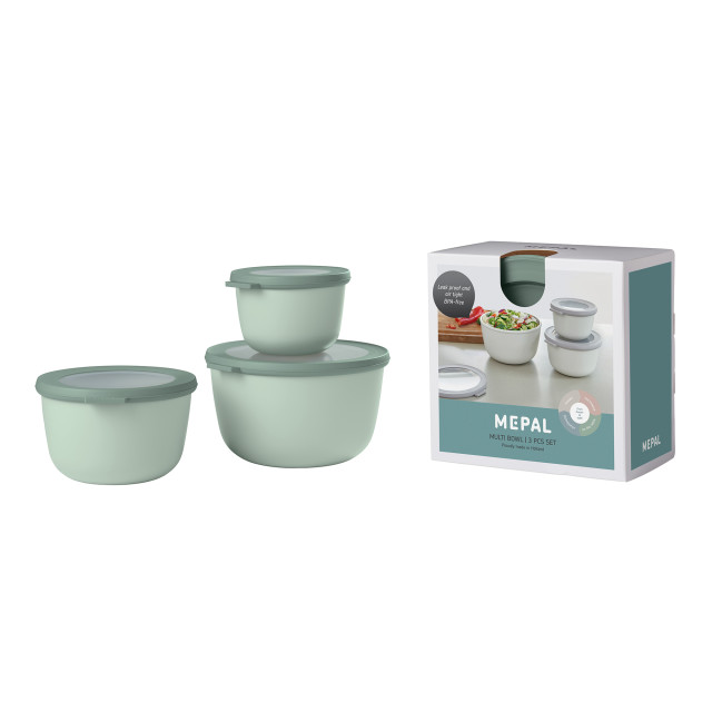 Mepal Cirqula 3 Piece Deep Bowl Set - Nordic Sage