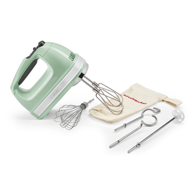 KitchenAid 9 Speed Hand Mixer - Pistachio detail of accessories