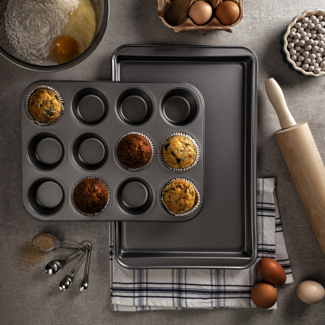 Lifestyle image of KitchenCraft Non-Stick Muffin Pan, 12 Holes