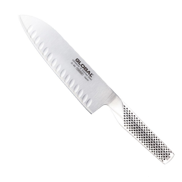 Global G Series Fluted Santoku Knife, 18cm