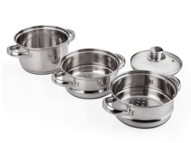 KitchenCraft Stainless Steel Three Tier Steamer