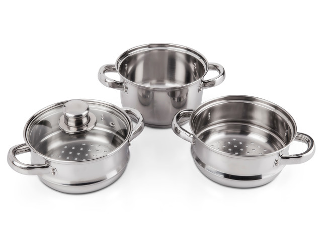 KitchenCraft Stainless Steel Three Tier Steamer