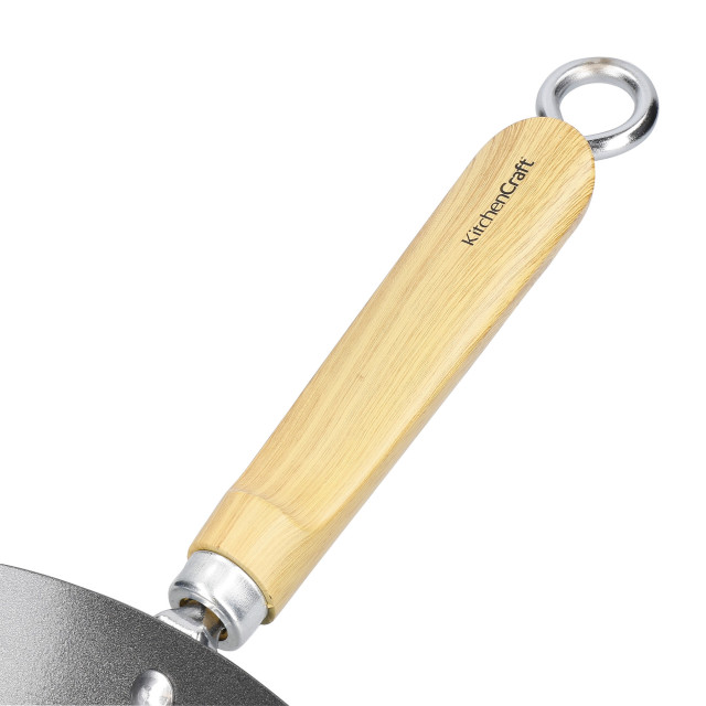KitchenCraft Carbon Steel Non-Stick Wok 10 detail