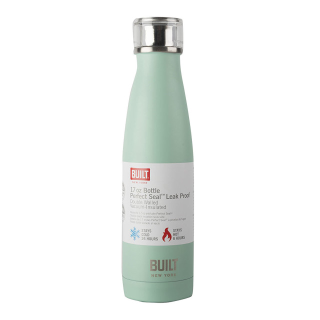 Built Double Walled Stainless Steel Water Bottle, 480ml - Mint packaging