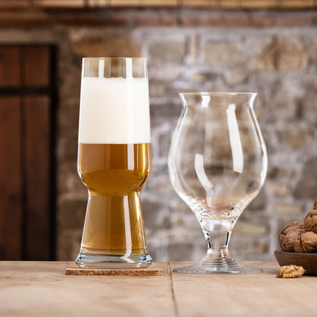 Luigi Bormioli Birrateque Pilsner Glasses, Set of 6 with beer