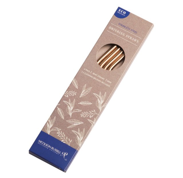 Pack Shot image of Nicolson Russell Stainless Steel Straws, Set of 4