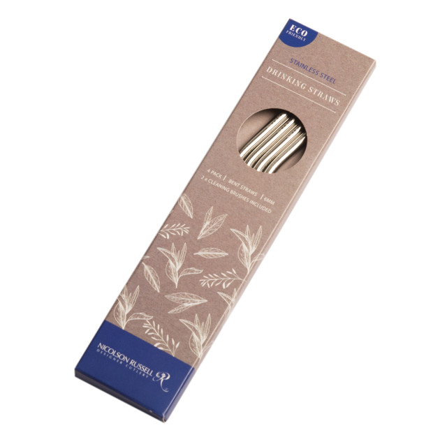 Pack Shot image of Nicolson Russell Stainless Steel Straws, Set of 4