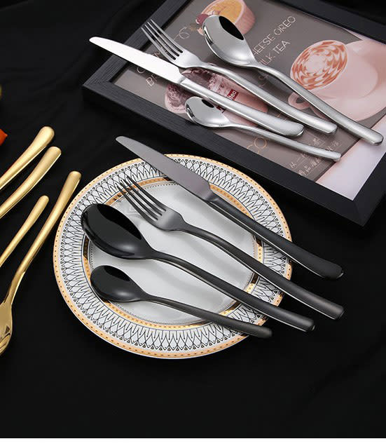 Lifestyle image of Nicolson Russell Buddha Black Cutlery Set, 16-Piece