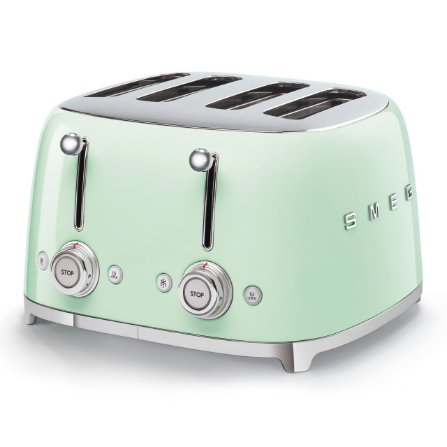 Smeg Retro 2000W 4 Slice Square Toaster, Pastel Green