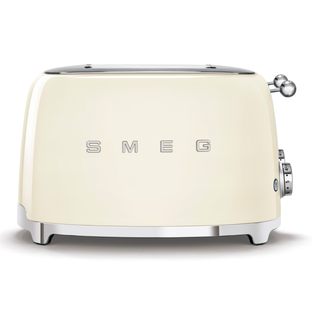 Smeg Retro 2000W 4 Slice Square Toaster, Cream side view