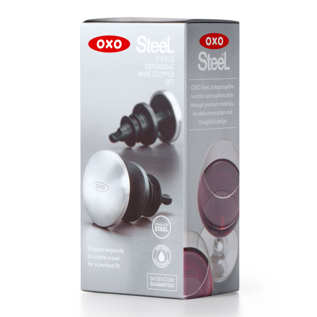 OXO Steel Expanding Wine Stoppers, Set of 2