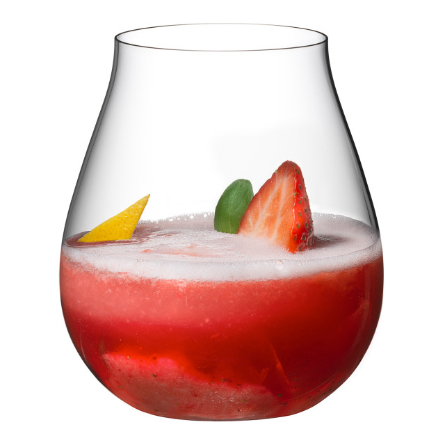 Riedel O Gin & Cocktail Glasses, Set of 4 with a strawberry flavoured drink