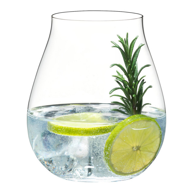 Riedel O Gin & Cocktail Glasses, Set of 4 with lemon flavoured drink