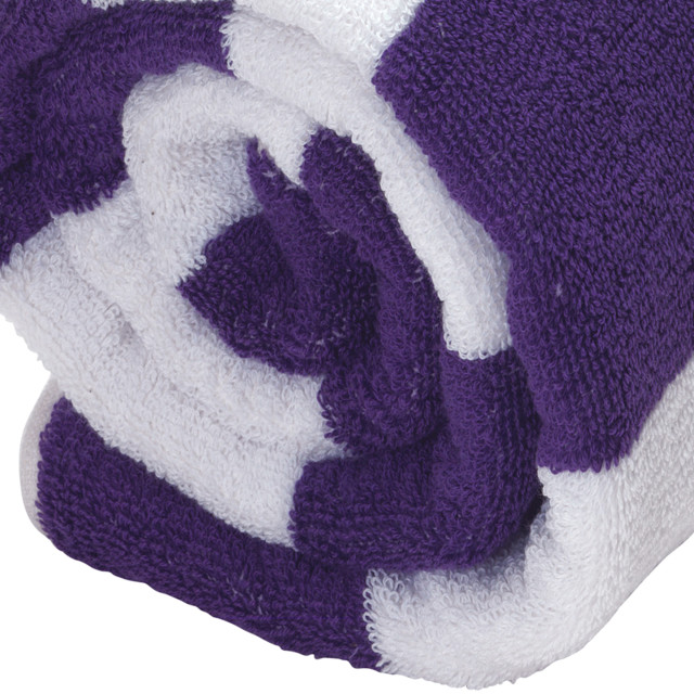 Terry Lustre Velour Striped Pool Towel - Purple detail