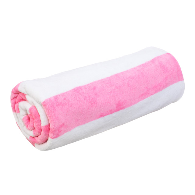 Terry Lustre Velour Striped Pool Towel - Pink