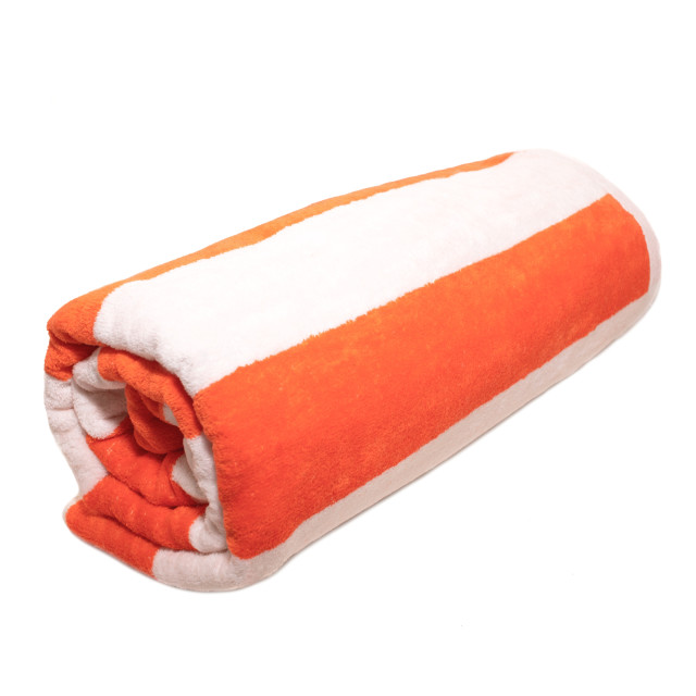 Terry Lustre Velour Striped Pool Towel - Orange Product Image