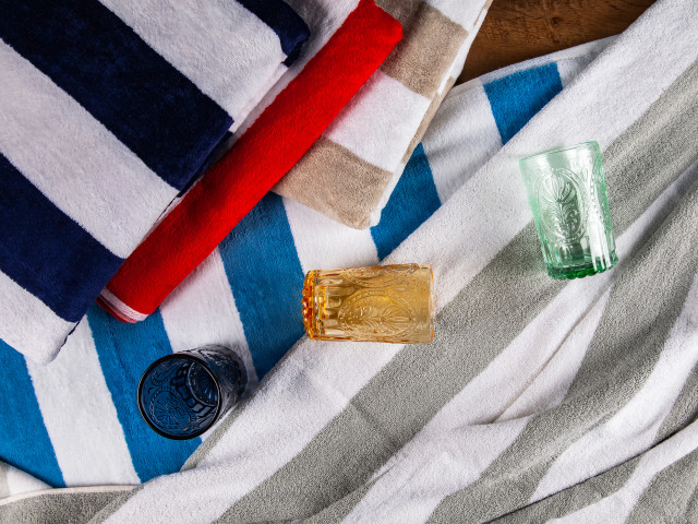 Terry Lustre Velour Striped Pool Towel