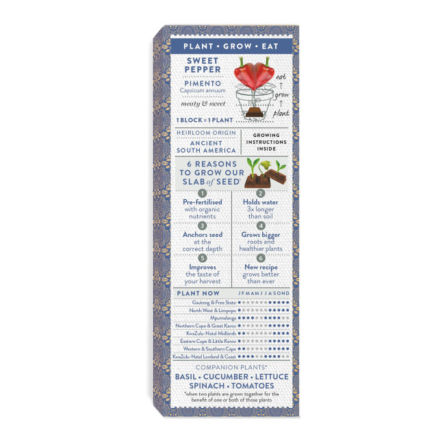 Sow Delicious Planting Chocolate Pure Heart Peppers packaging back