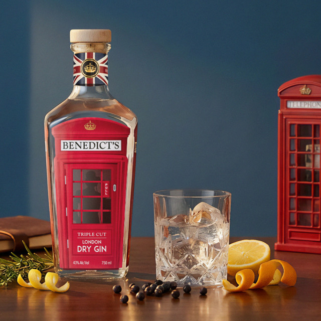 Premium Gin Benedicts London Dry Gin, 750ml