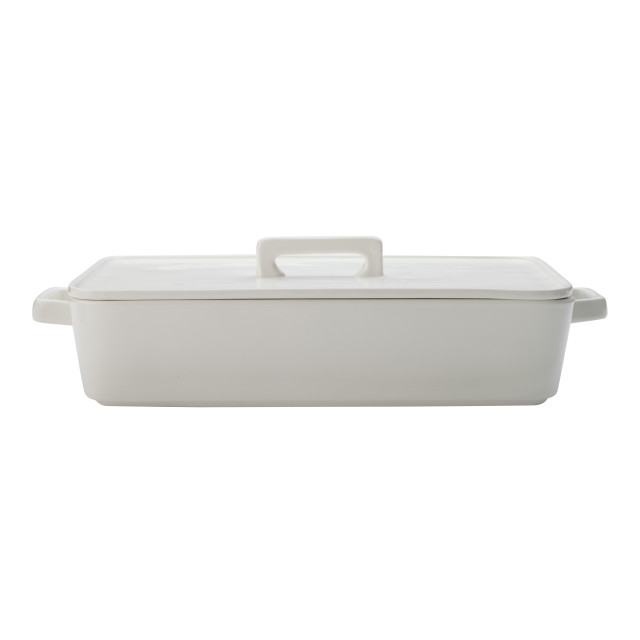 Maxwell & Williams Epicurious Rectangular Baker with Lid, 32cm white